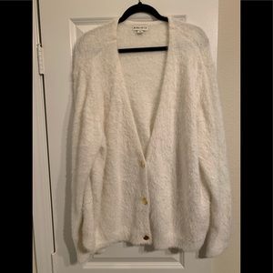 White fur cardigan